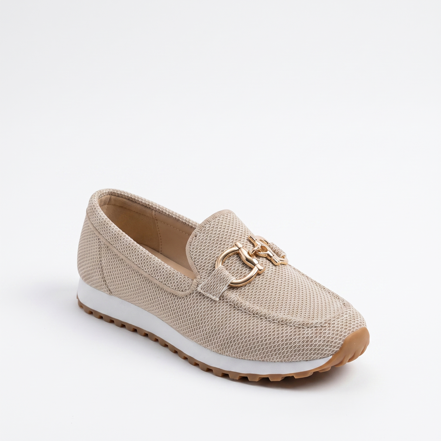 Sunoire elegant comfort womens black loafers with cushioned slip on design for all day comfort 03 colorway beige