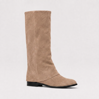 Sunoire hazel womens slouchy knee high boots rounded toe everyday fashion boots 03 colorway beige