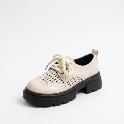 Sunoire caprice black lace up shoes 03 colorway beige