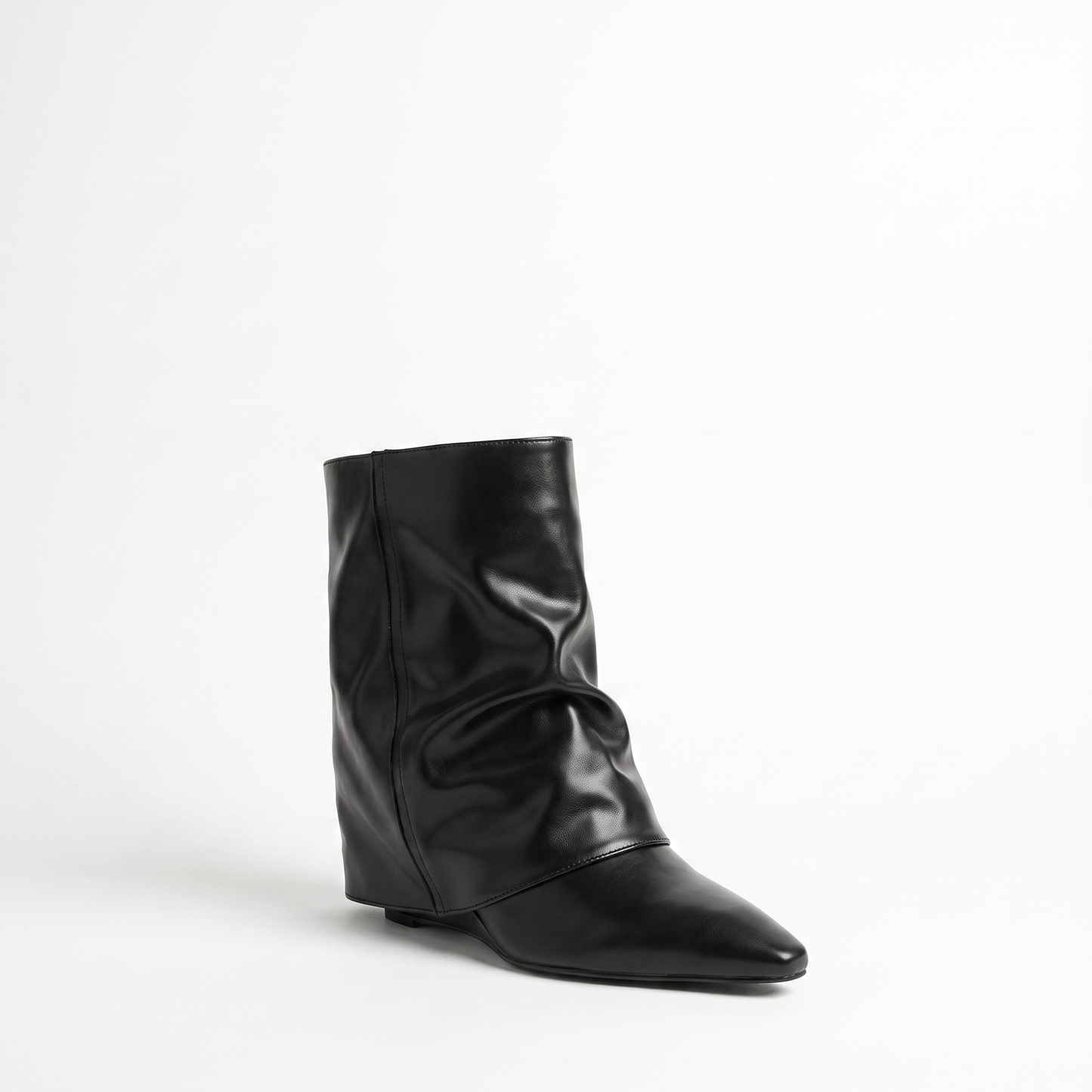 Sunoire 2025 glossy patent knee high boots women s pointed toe stiletto equestrian boots edgy high shine riding boots 03 colorway black matte