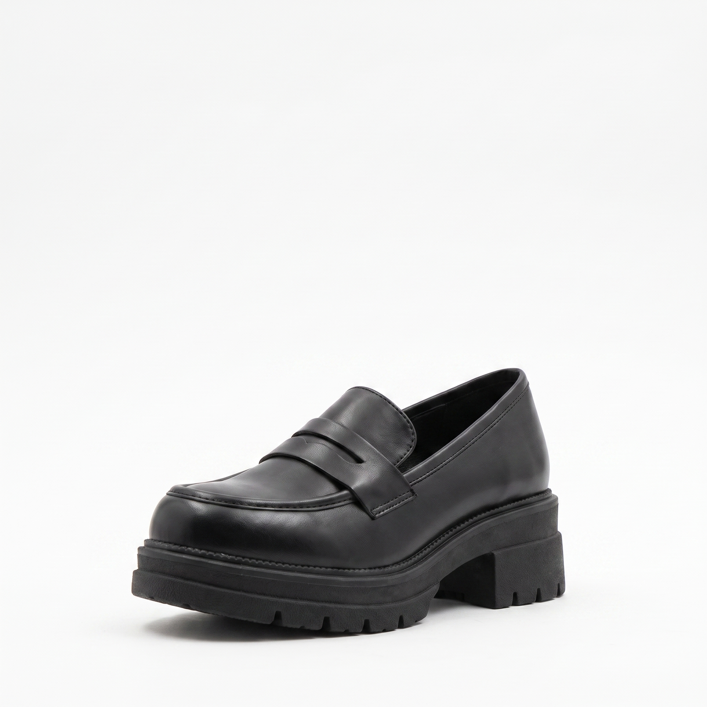 Sunoire penny loafer platform espadrille sole 03 colorway black