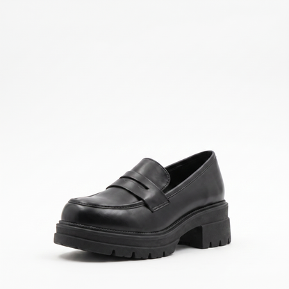 Sunoire penny loafer platform espadrille sole 03 colorway black