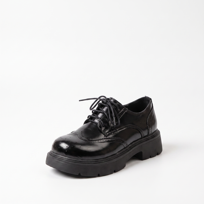 Sunoire vintage brogue platform oxford loafers 03 colorway black