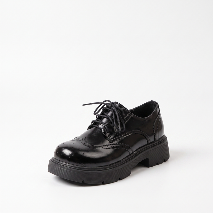 Sunoire vintage brogue platform oxford loafers 03 colorway black