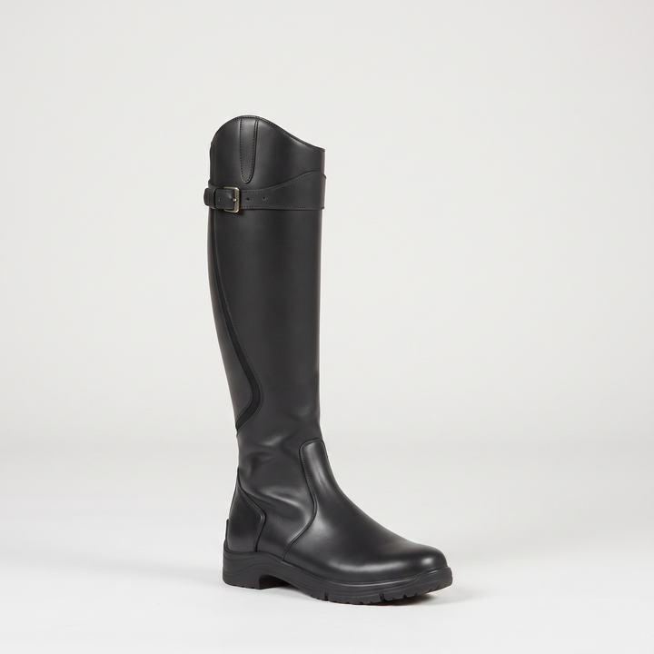 Sunoire helena orthopaedic riding leather boots with buckle strap and full length zip 03 colorway black