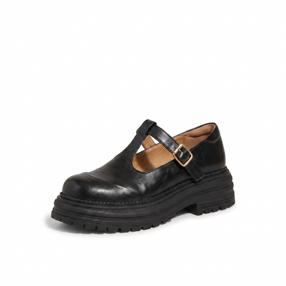 Sunoire chunky platform mary jane shoes with t bar strap 03 colorway black