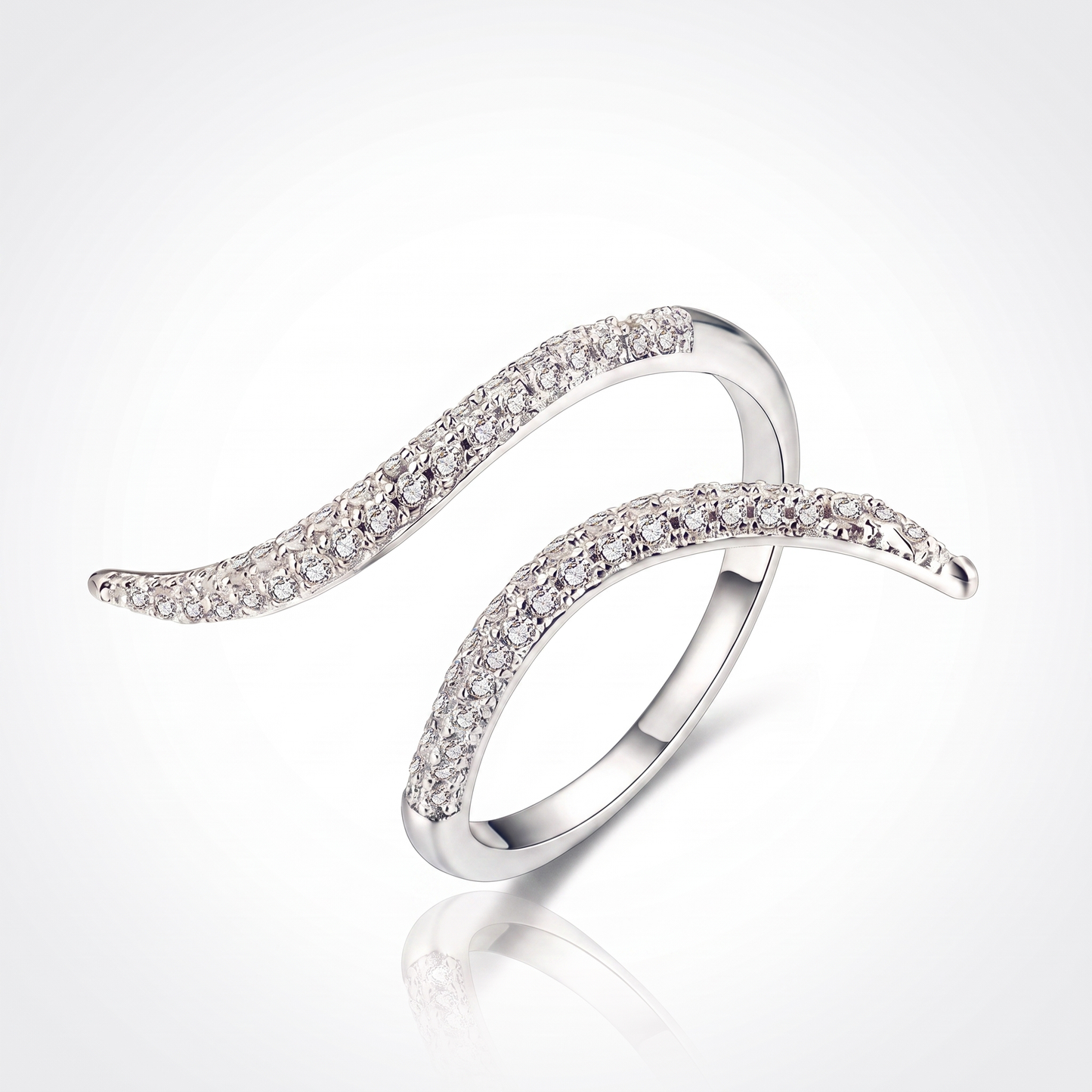 Sunoire wholesale jewelry 925 sterling silver simplicity diamond adjustable rings gold rose gose plated irregular open rings for women 03 flatlay kr0315 silver