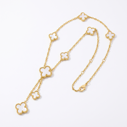 Sunoire premium 316l stainless steel four leaf clover jewelry set trendy women s gift 03 flatlay white clover
