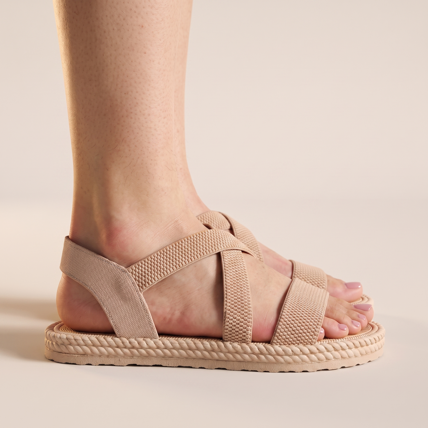 Sunoire adele women s woven sandals 03 side profile beige