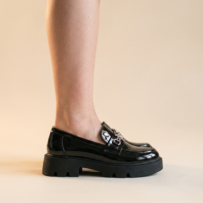 Sunoire ronna black loafers 03 side profile black