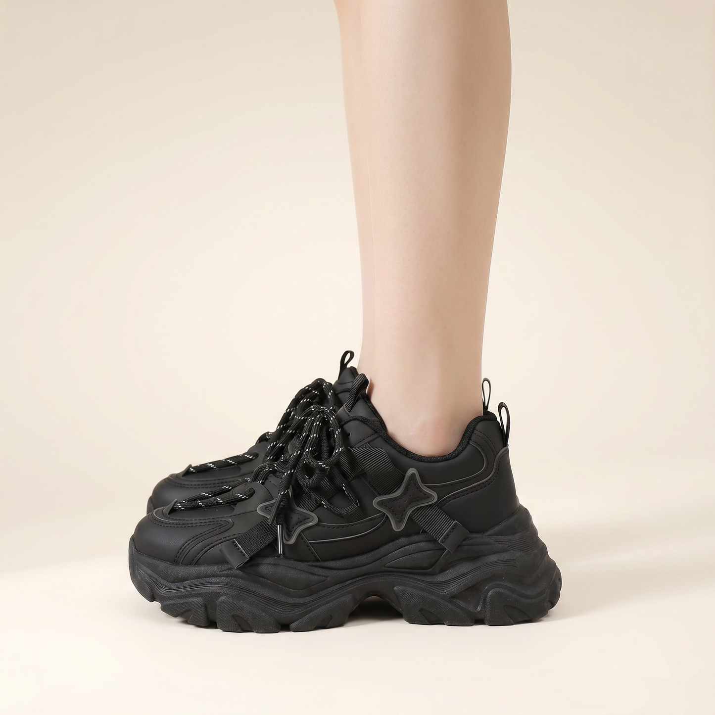 Sunoire chessa black sneakers 03 side profile black