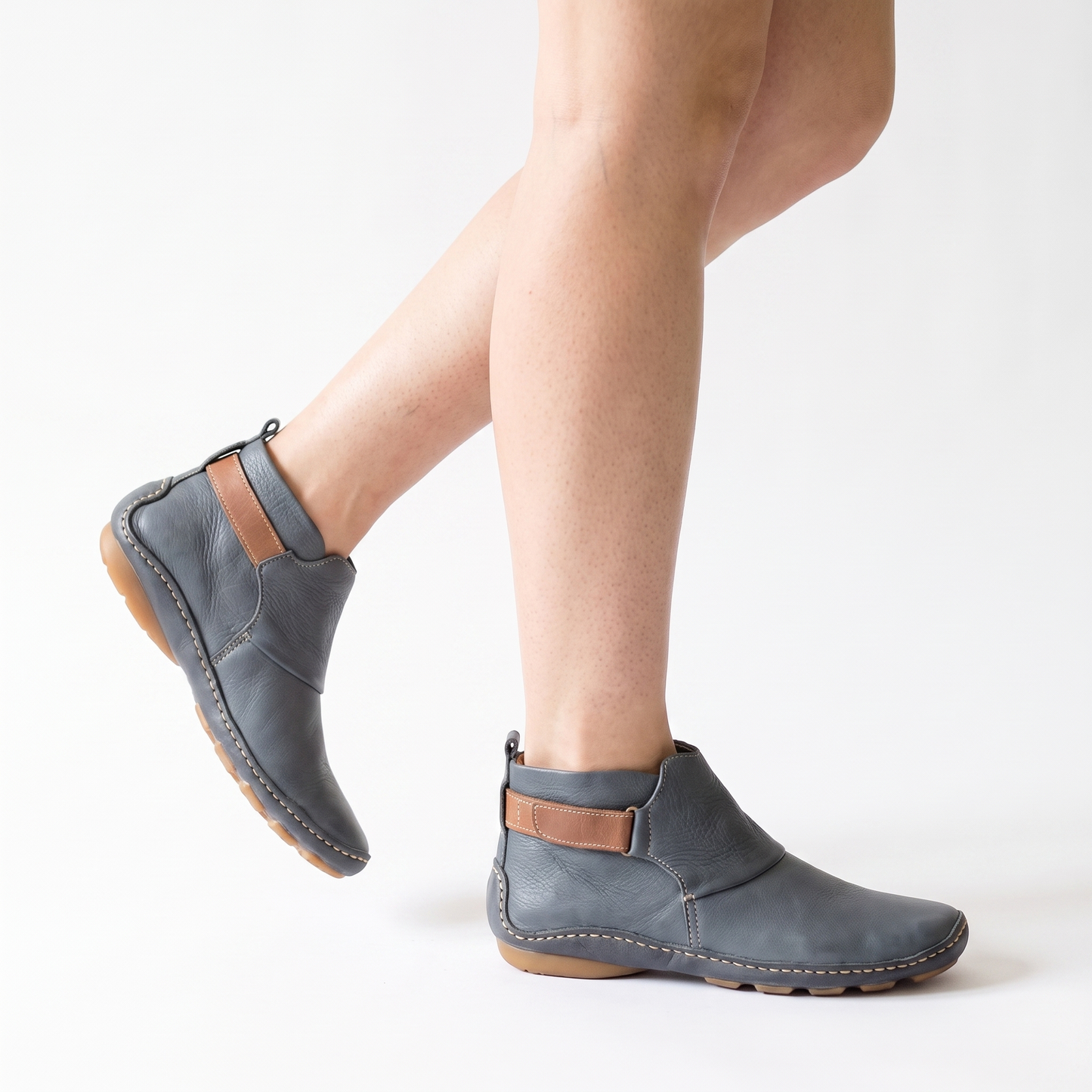 Sunoire enkellaarzen damesmode dameslaarzen flats waterd 88ba9c9a 03 three quarter slate gray