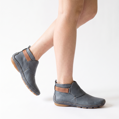 Sunoire enkellaarzen damesmode dameslaarzen flats waterd 88ba9c9a 03 three quarter slate gray