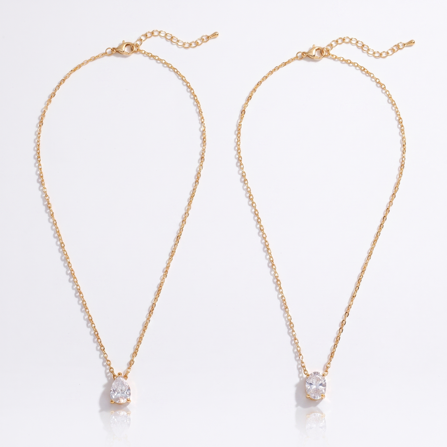 Sunoire high end gold pvd dainty waterdrop oval zirconia stainless steel pendant hypoallergenic waterproof necklace fashion jewe 04 collection all styles