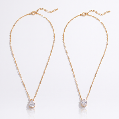 Sunoire high end gold pvd dainty waterdrop oval zirconia stainless steel pendant hypoallergenic waterproof necklace fashion jewe 04 collection all styles