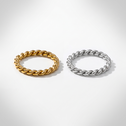 Sunoire yf2790 wholesale minimalist 18k pvd gold plated tarnish free jewelry stainless steel thick twist wave finger ring for women 04 collection all styles