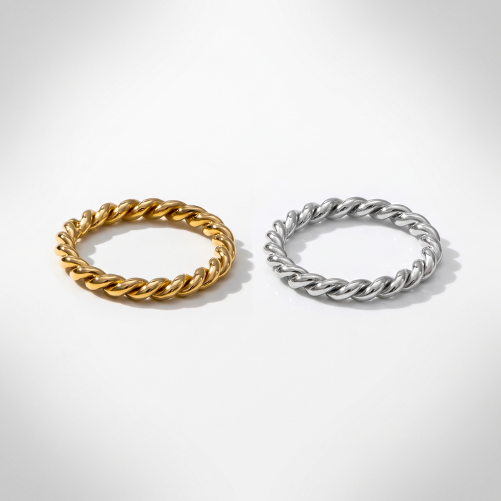 Sunoire yf2790 wholesale minimalist 18k pvd gold plated tarnish free jewelry stainless steel thick twist wave finger ring for women 04 collection all styles
