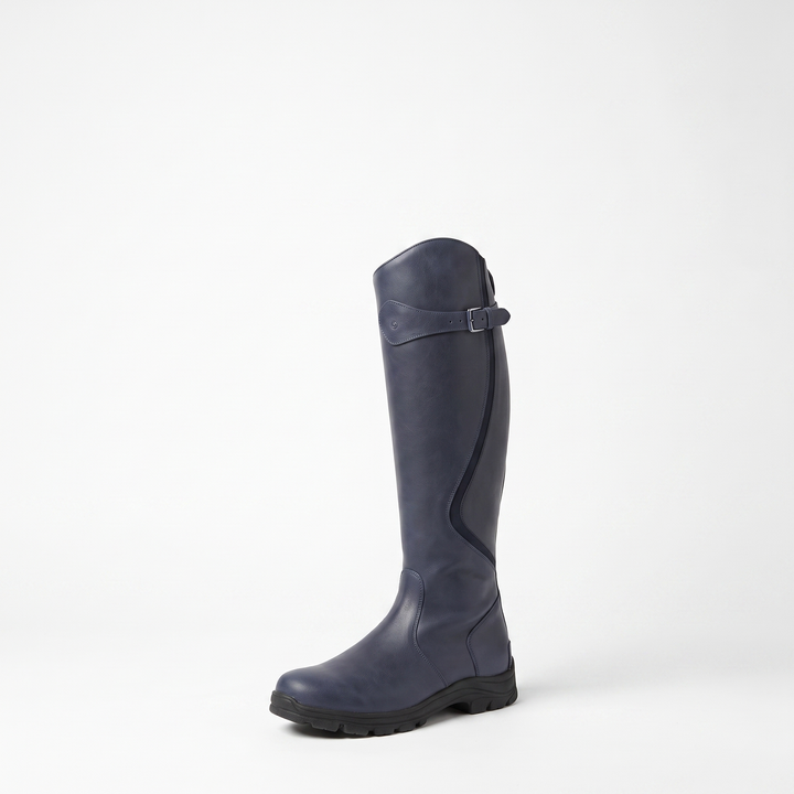 Sunoire helena orthopaedic riding leather boots with buckle strap and full length zip 04 colorway blue