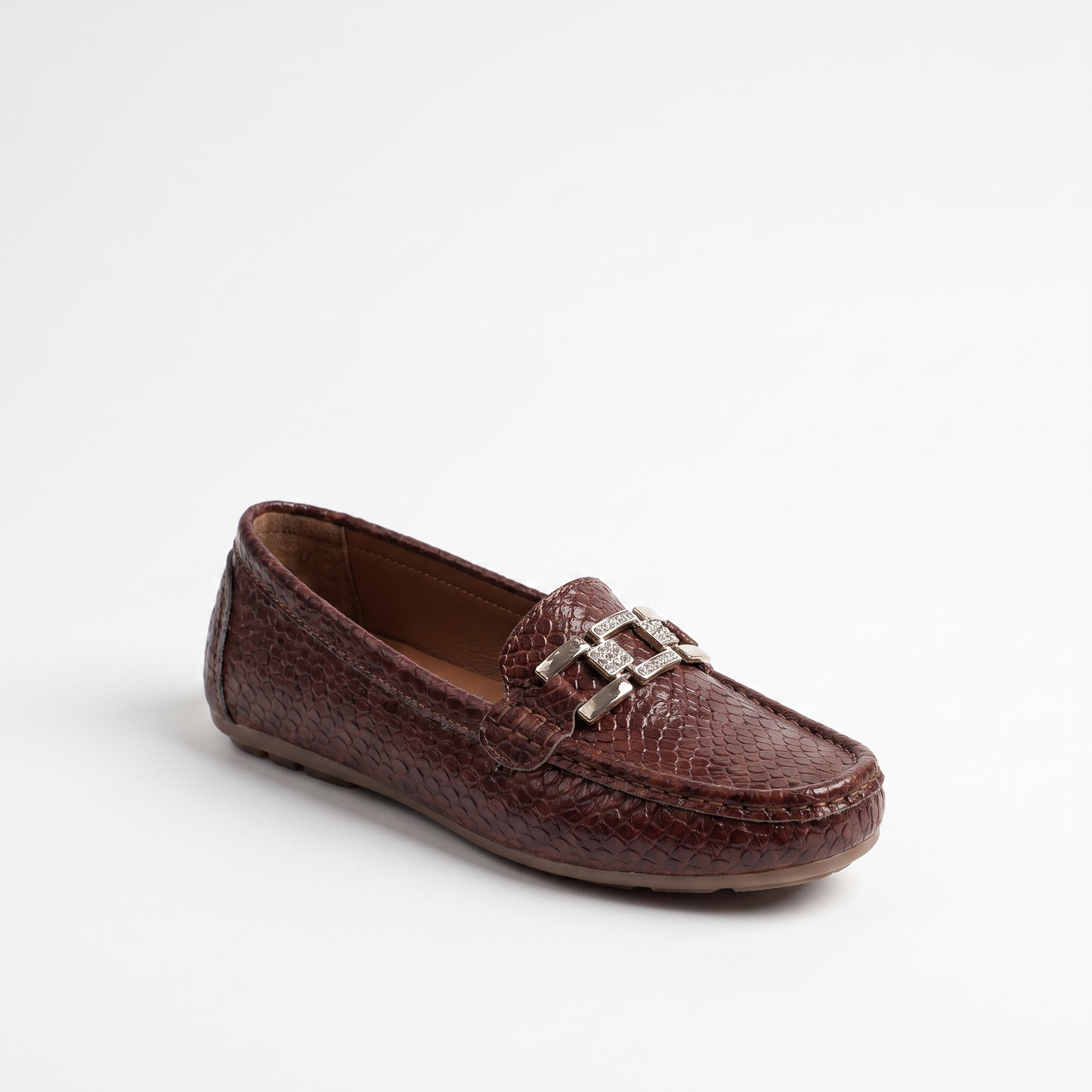 Sunoire womens loafers with textured upper for everyday wear 04 colorway coffee brown