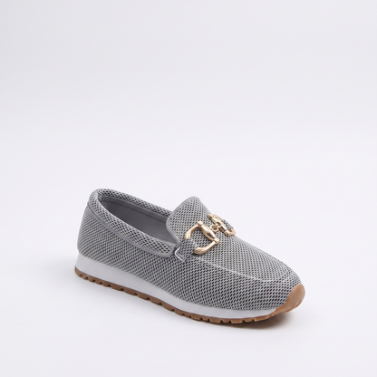 Sunoire elegant comfort womens black loafers with cushioned slip on design for all day comfort 04 colorway gray