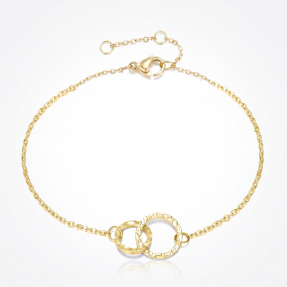 Sunoire emanco women trendy thin stainless steel bracelet minimalist chain women adjustable length bracelet dropshipping 04 flatlay gold double circle