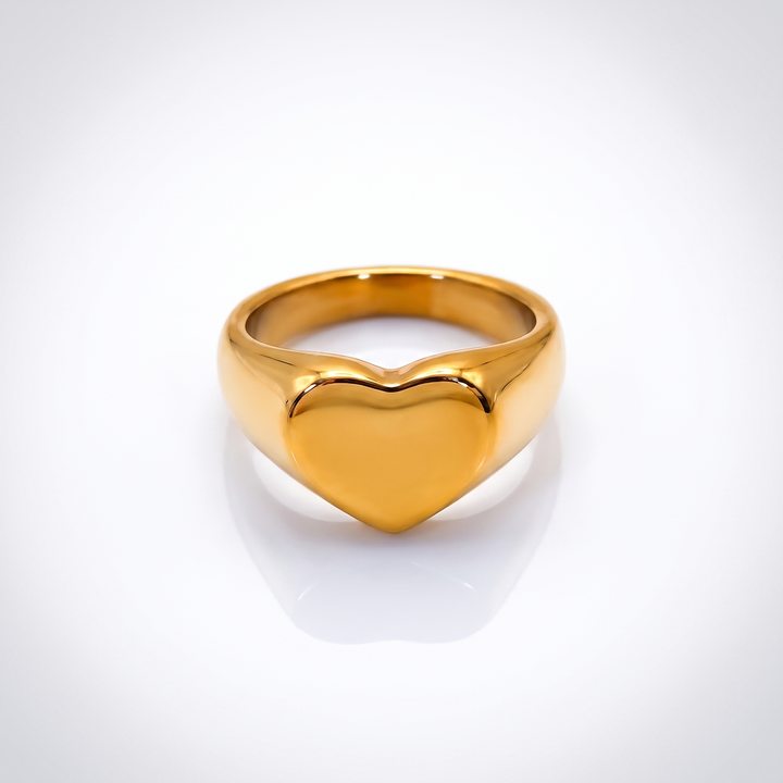 Sunoire emanco couple heart ring stainless steel punk style geometric personalized ring gift women valentine s day dropshipping 04 flatlay tr18909 gold color
