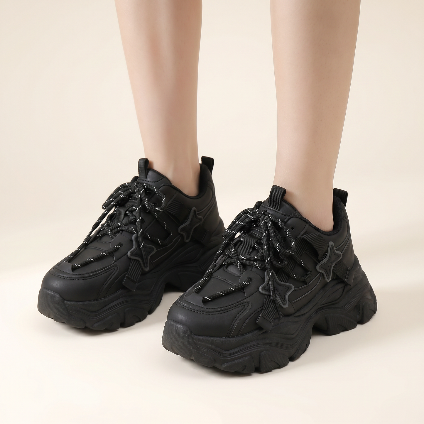 Sunoire chessa black sneakers 04 worn detail black