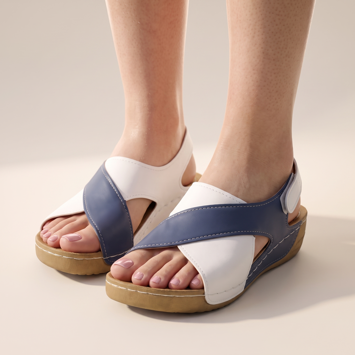 Sunoire women s hiking sandals walk in style move with ease 04 worn detail blue