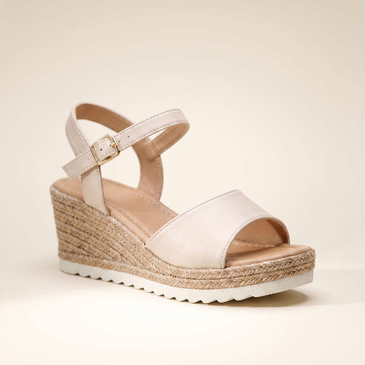 Sunoire adjustable wedge sandals 05 colorway beige