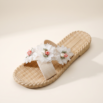 Sunoire melany green floral sandals 05 colorway beige