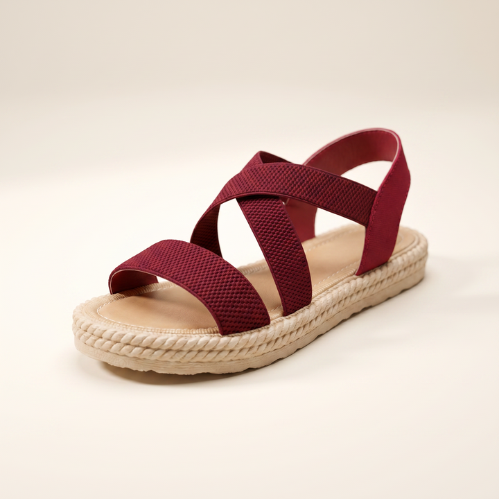 Sunoire adele women s woven sandals 05 colorway burgundy