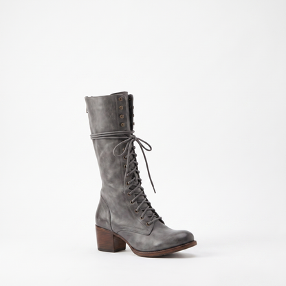 Sunoire harper womens lace up knee high orthopedic boots 05 colorway gray