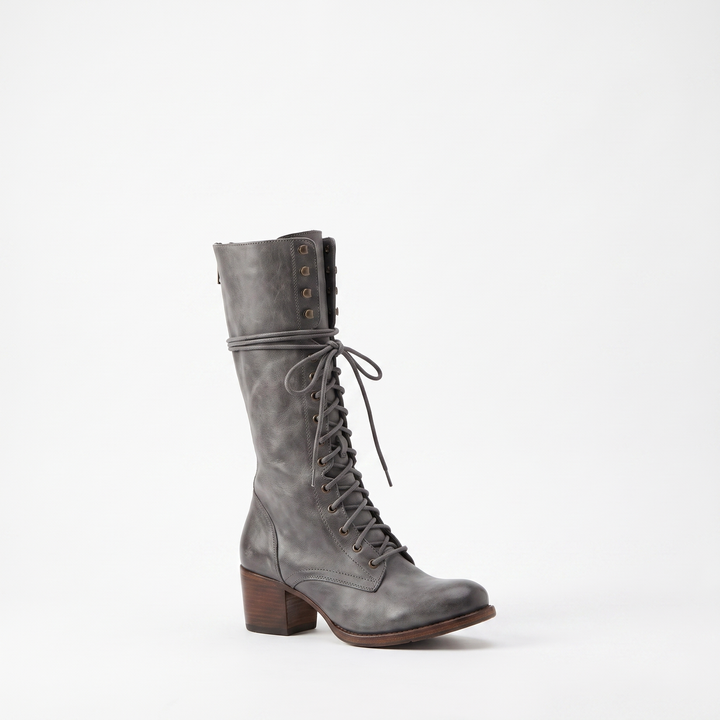 Sunoire harper womens lace up knee high orthopedic boots 05 colorway gray