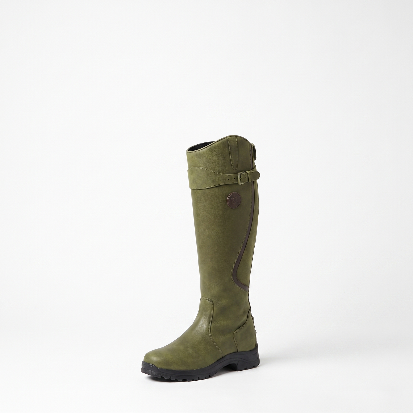 Sunoire helena orthopaedic riding leather boots with buckle strap and full length zip 05 colorway green