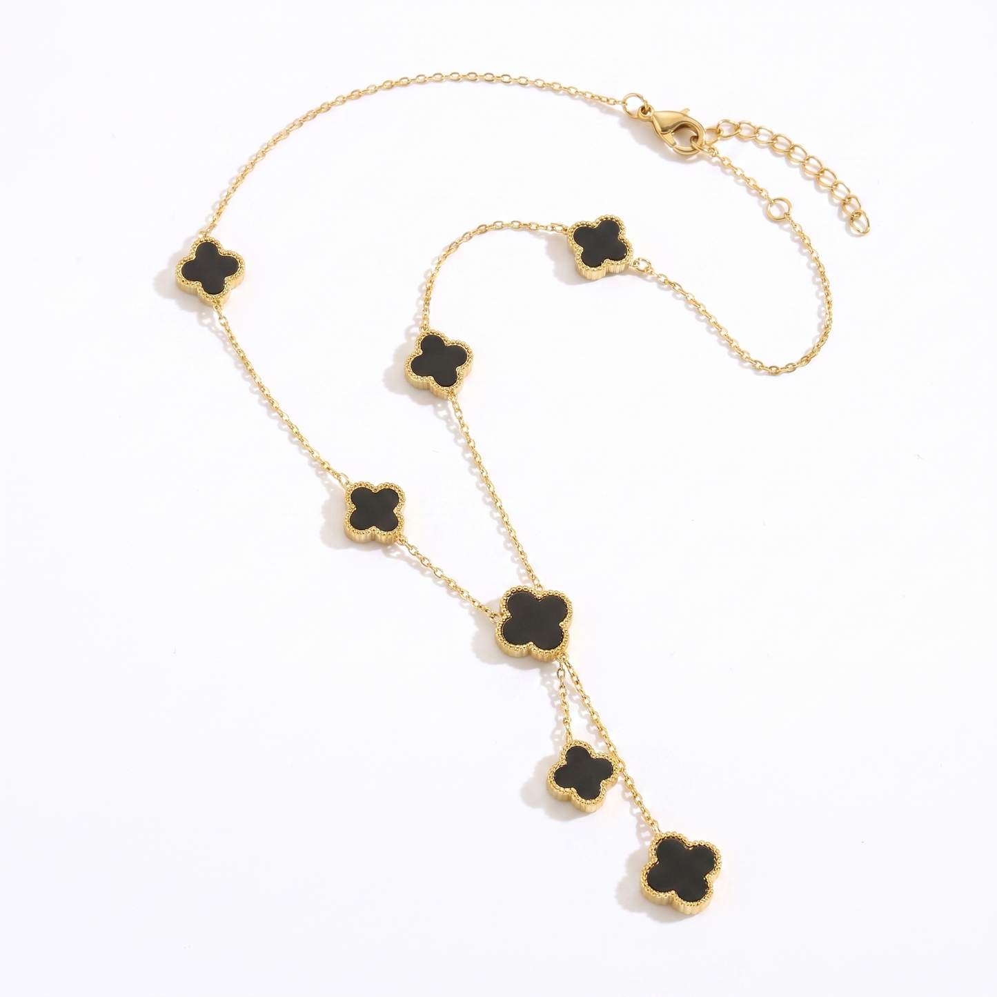 Sunoire premium 316l stainless steel four leaf clover jewelry set trendy women s gift 05 flatlay black clover