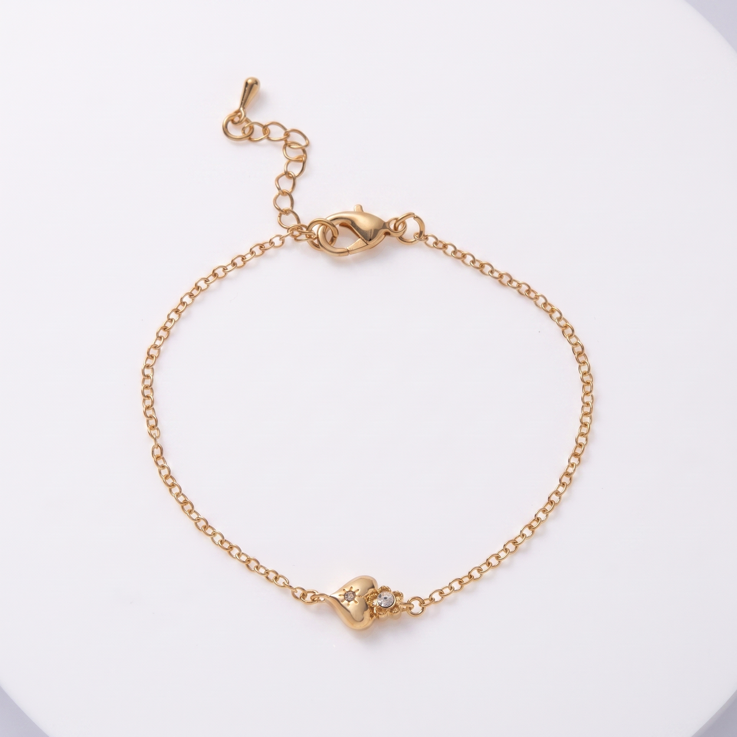 Sunoire fashion women s stainless steel bracelet bangles 18k gold plated jewelry heart cross zircon rhinestone bracelet for women 05 flatlay heart star duo