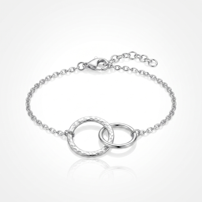Sunoire emanco women trendy thin stainless steel bracelet minimalist chain women adjustable length bracelet dropshipping 05 flatlay silver double circle