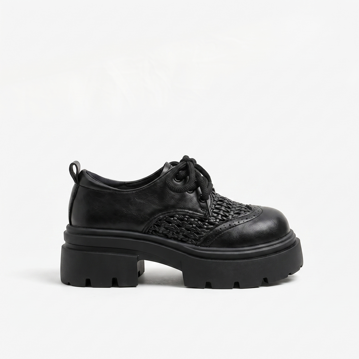 Sunoire caprice black lace up shoes 05 lateral profile black