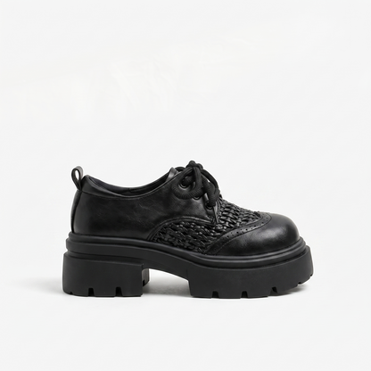 Sunoire caprice black lace up shoes 05 lateral profile black
