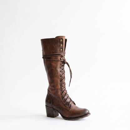 Sunoire harper womens lace up knee high orthopedic boots 06 colorway brown