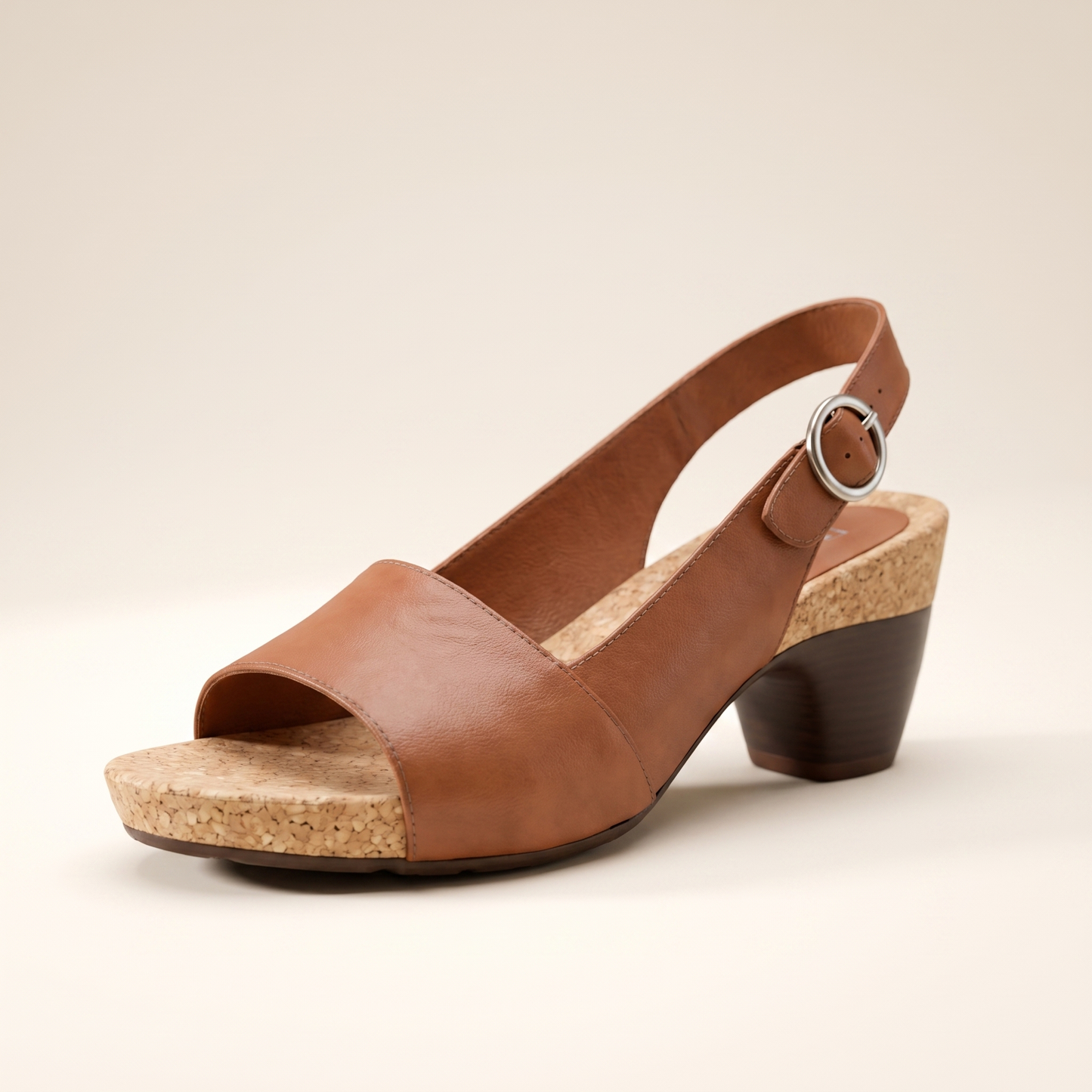 Sunoire adrianna womens block heel slingback sandals 06 colorway brown