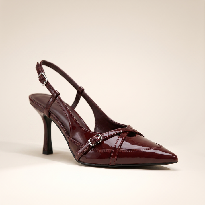 Sunoire samantha slingback pumps mit schnalle 06 colorway burgundy