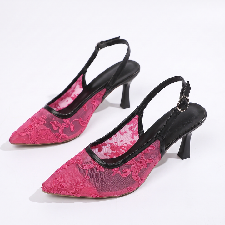 Sunoire trufox womens elegant faux leather pointed toe ultra high heel pumps slingback slip on summer autumn 06 colorway pink