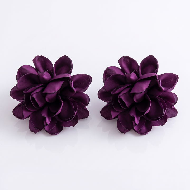 Giselle Statement Flower Earrings — Purple
