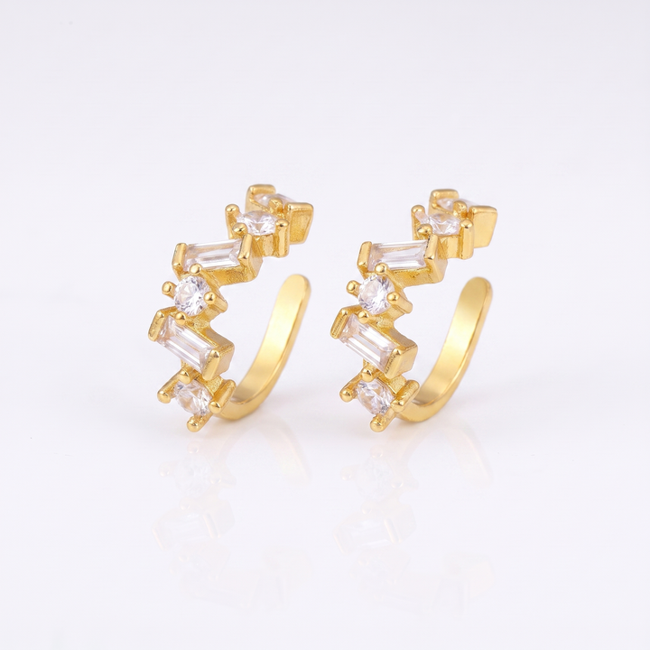 Saskia Crystal Ear Cuffs — White