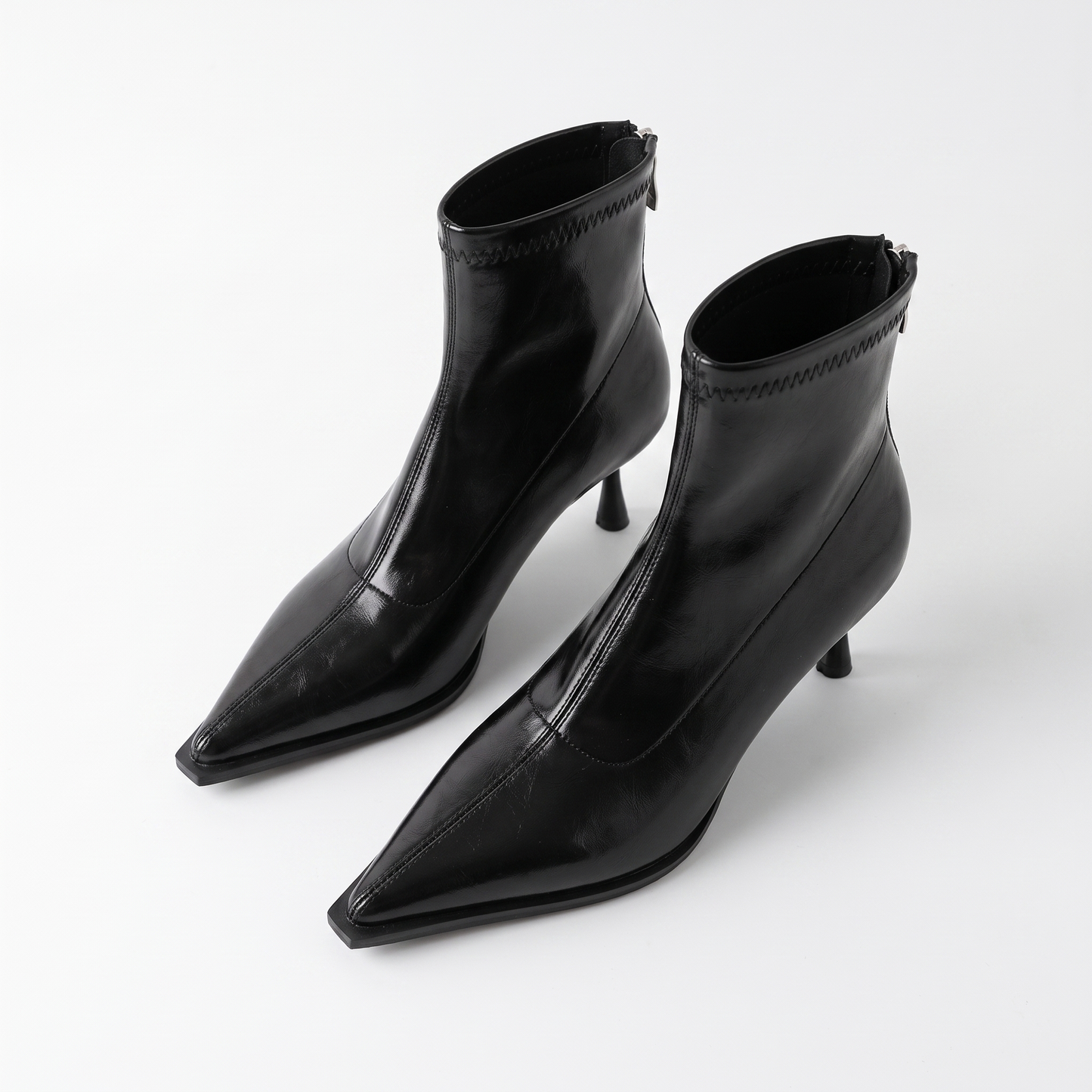 Sunoire 2025 nieuwe vrouwen enkellaarsjes sexy puntschoe a07ac246 06 pair flatlay black