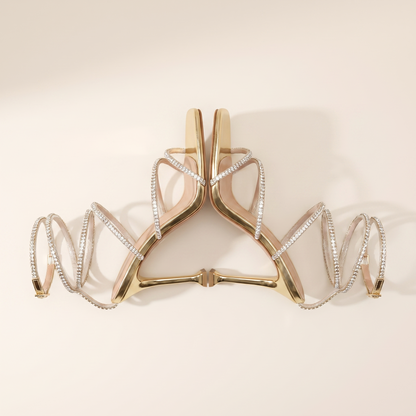 Sunoire jennifer sandaletten mit wickelriemen 06 pair flatlay gold
