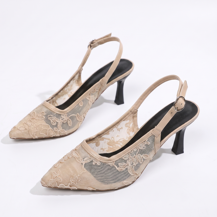 Sunoire trufox womens elegant faux leather pointed toe ultra high heel pumps slingback slip on summer autumn 07 colorway beige