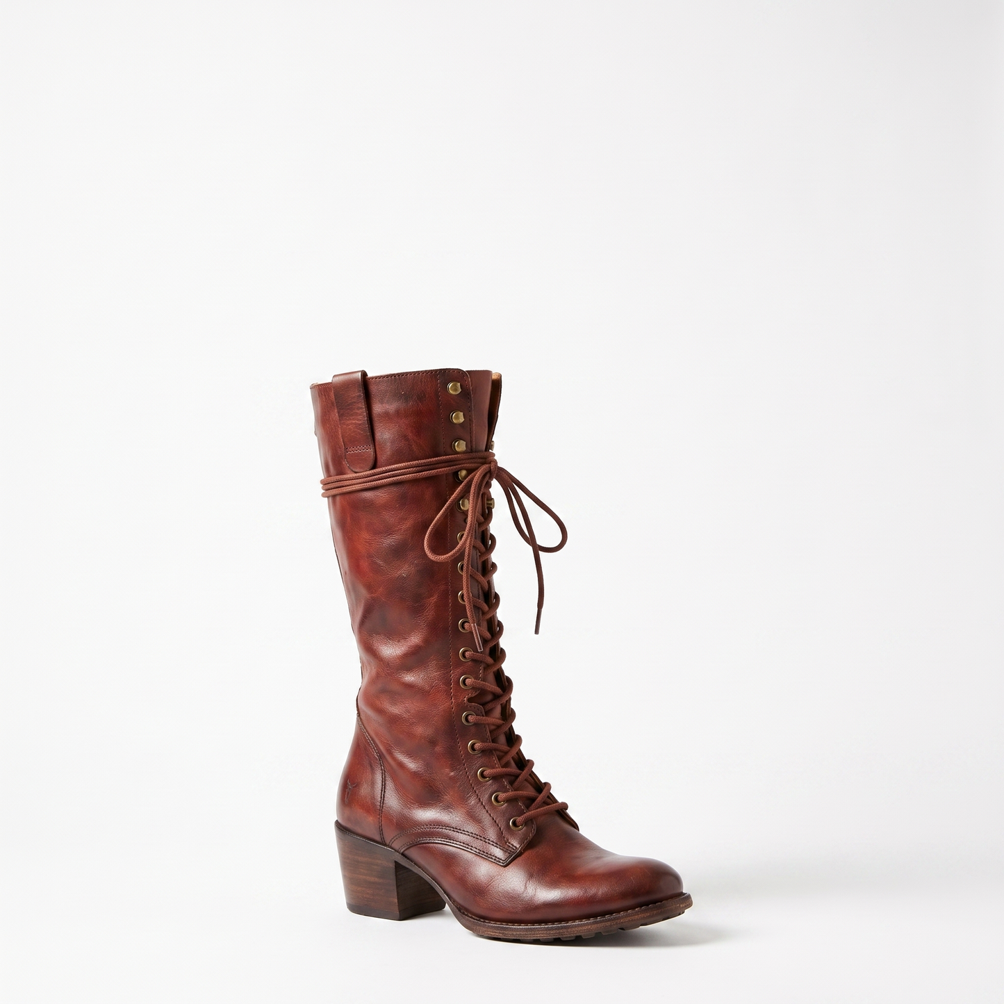 Sunoire harper womens lace up knee high orthopedic boots 07 colorway red brown