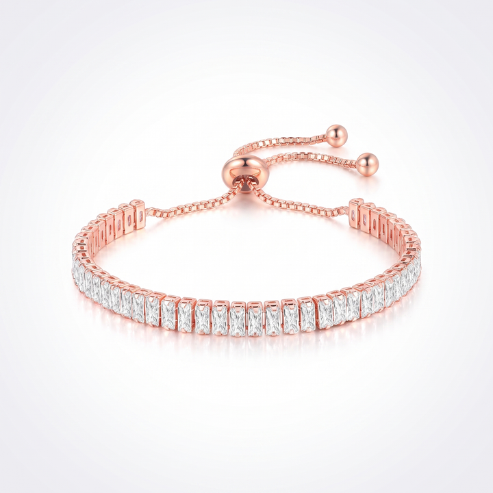 Avital Gold Oval Bracelet — Rose Gold Baguette